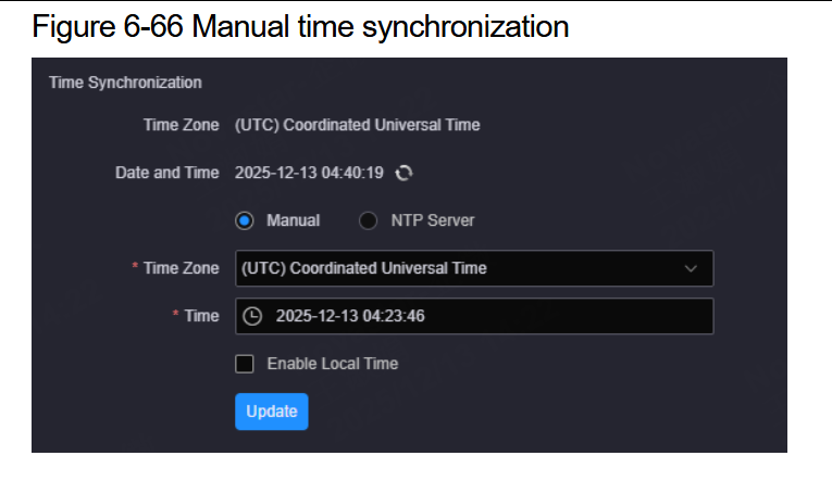 Manual time sync