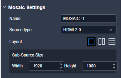 Configure mosaic sources