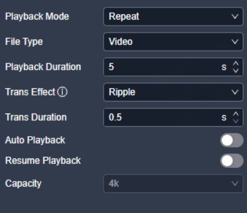 Playback parameters