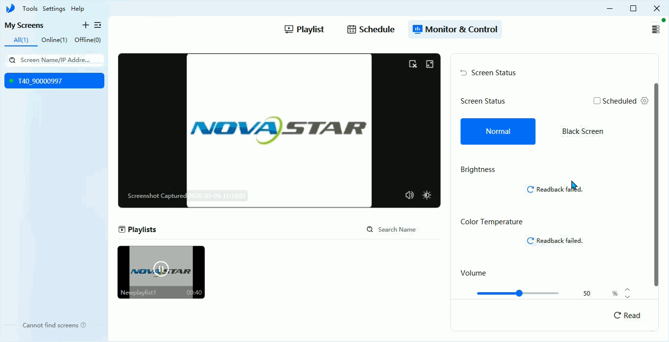 Screen Status