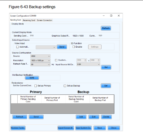 Sending Card tab