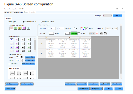 Screen Configuration tab